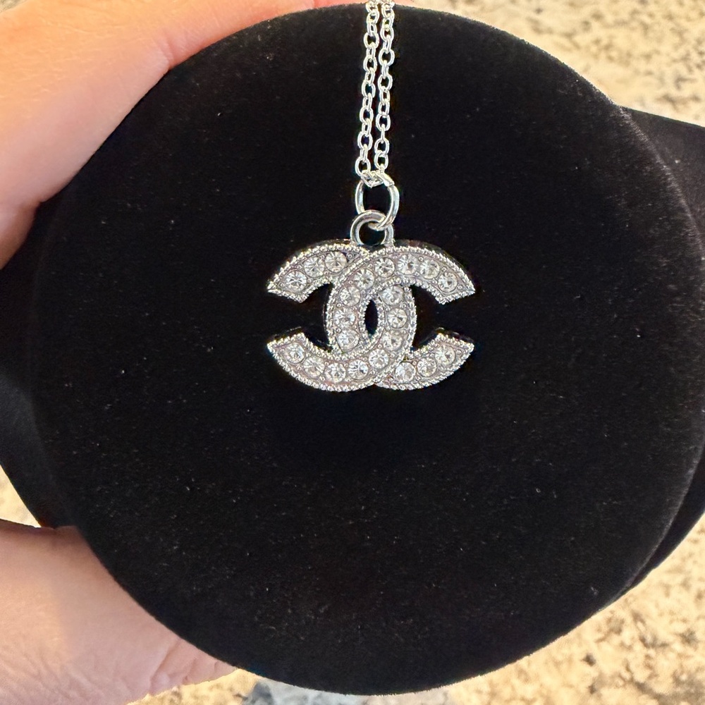 UPCYCLED CHANEL Silver Logo Necklace - Picture 2 of 3